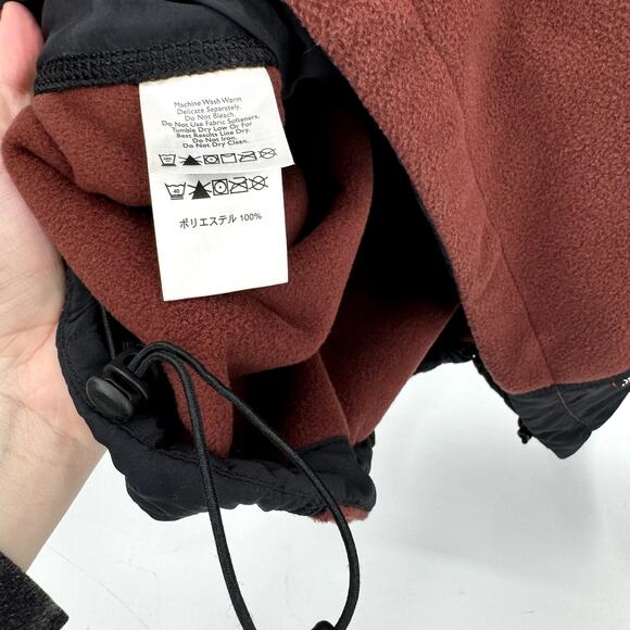 Eddie Bauer Jacket Mens Medium Brown Black Fleece 1/2 Zip Polartec Pullover - Picture 6 of 6